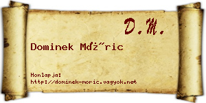 Dominek Móric névjegykártya